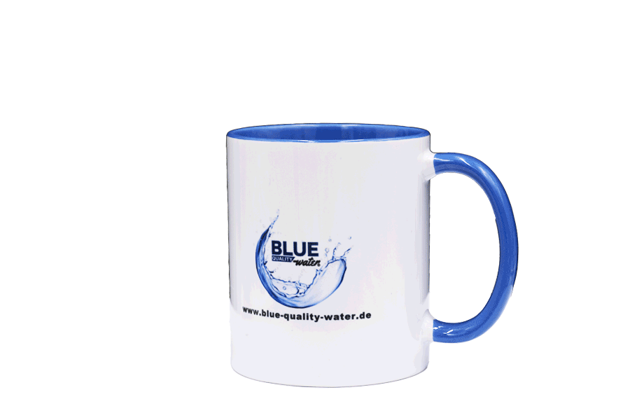 Tasse mit Logo und Scan me