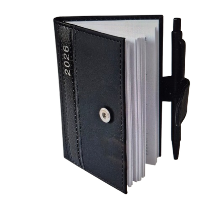 Kalender 2026 mit Kugelschreiber